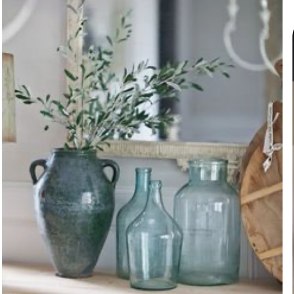 Vintage Art Deco Tall Dark Green Stoneware Vase - Picture 8 of 12